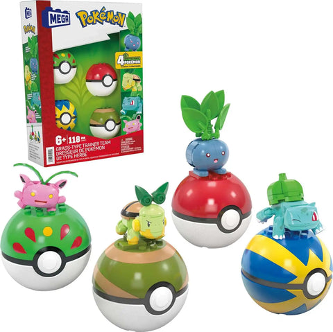Mega Construx Pokemon Grass-Type Trainer Team