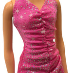 Barbie V Neck Pink & Silver Party Dress