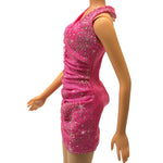 Barbie V Neck Pink & Silver Party Dress