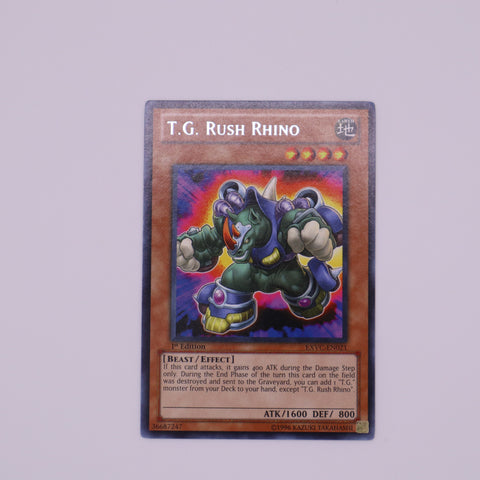 Yu-Gi-Oh! 1st Edition T.G. Rush Rhino card