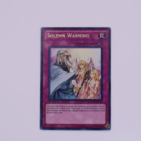 Yu-Gi-Oh! 1st Edition Solemn Warning card