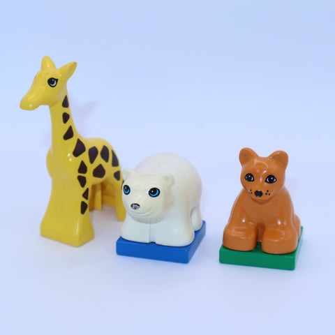 Lego Duplo Giraffe, Polar Bear & Orange Tiger Cub minifigures