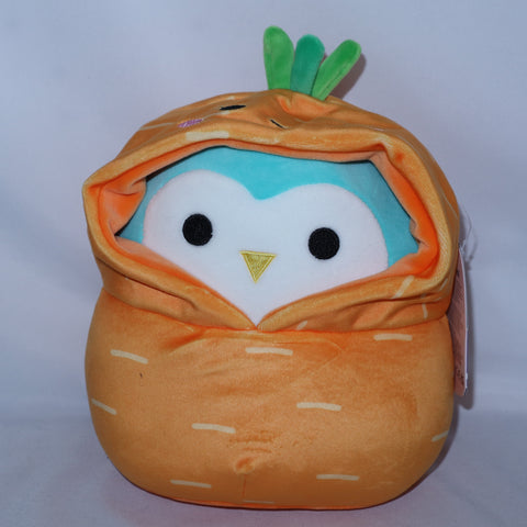 Squishmallows Winston the Owl in Carrot Hoodie