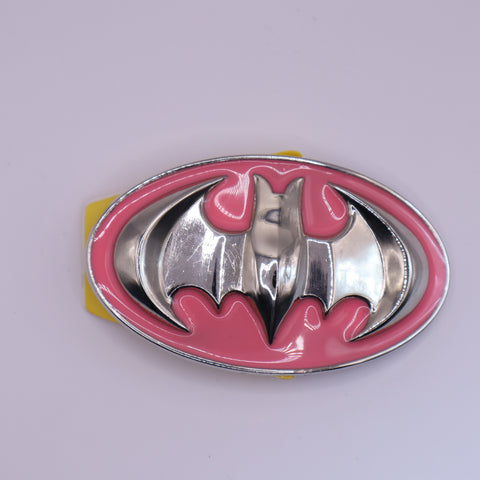 DC Batman Bat Signal Pink & Chrome Logo Belt Buckle