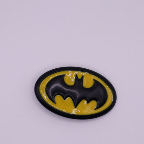 DC Batman Bat Signal Black & Yellow Logo Oval Belt Buckle