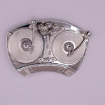 Chrome DJ Turntable Belt Buckle