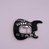 Rock Star Black Guitar Belt Buckle