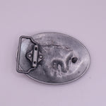 Three Horses Western Oval Belt Buckle