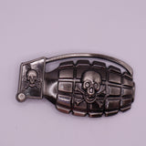 Crossbones Chrome Grenade Belt Buckle