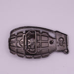 Crossbones Chrome Grenade Belt Buckle