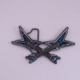 Blue Electric Guitars Belt Buckle