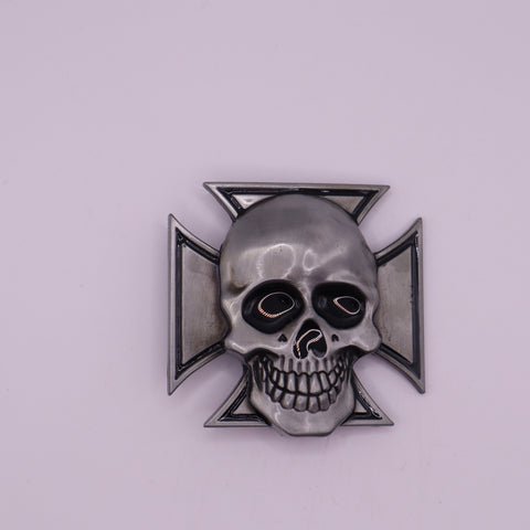 Iron Cross Skull Belt Buckle