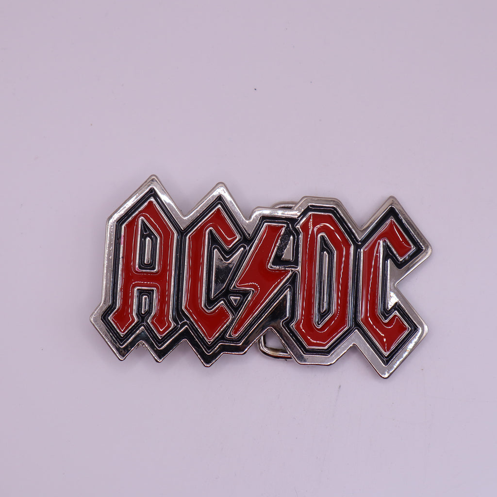 AC/DC Red & Chrome Logo Belt Buckle – geekedouttoys