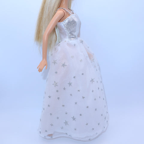 Barbie White With Silver Stars Dress – geekedouttoys Barbie White With Silver Stars Dress – geekedouttoys