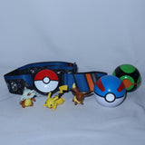 Pokemon Belt w/ Dusk Ball, Great Ball, Pikachu, Eevee & Cubone