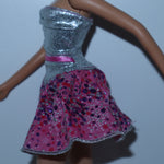 Barbie Silver & Pink Strapless Party Dress