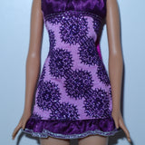 Barbie Fashionistas Purple Glitter Party Dress