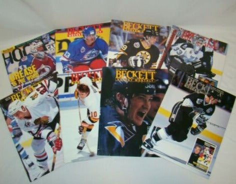 Beckett Hockey Monthly 1992-98 lot of 8 Books