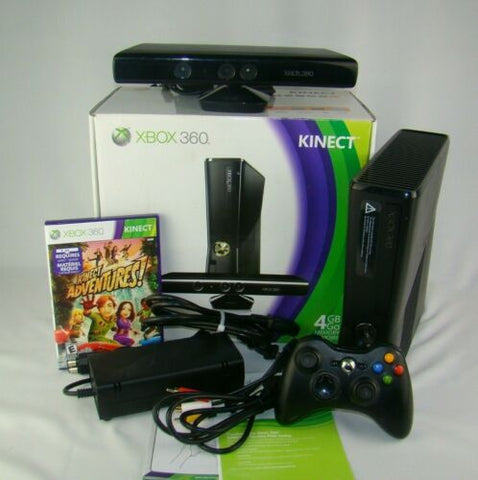 Xbox 360 S Kinect Adventures Black Console