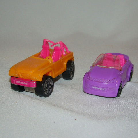 Polly Pocket Die-Cast Orange Car & Purple Car