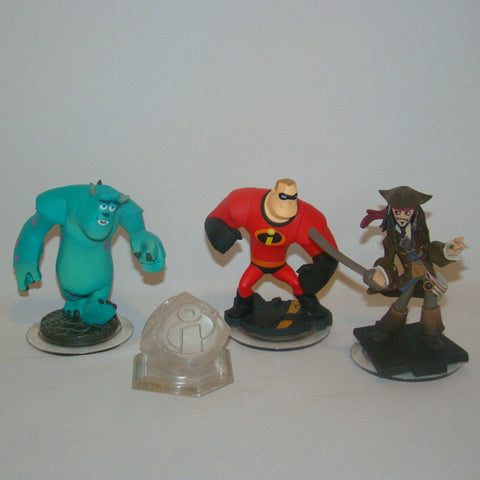 Disney Infinity 1.0 Sully, Jack Sparrow, & Mr. Incredible & Starter Crystal