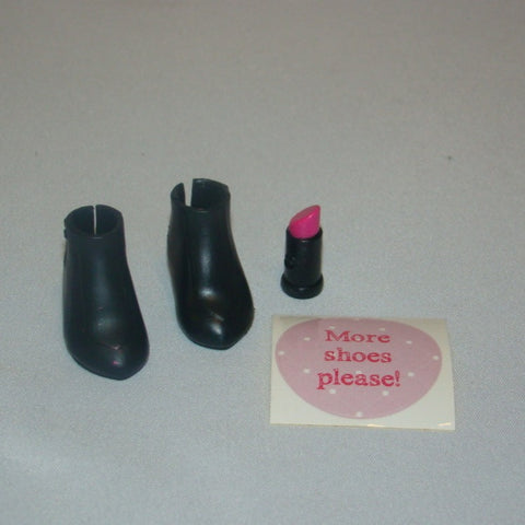 Boxy Girls Fashion Accessories Black Boots & Lipstick