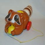Vintage Fisher-Price Roly Raccoon Pull Along toy