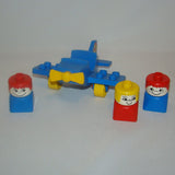 Vintage Lego Duplo Blue Little Plane and 3 figures