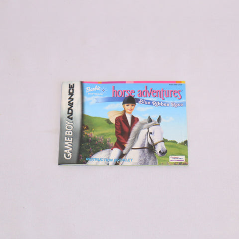 GBA Barbie Horse Adventures Instruction Booklet