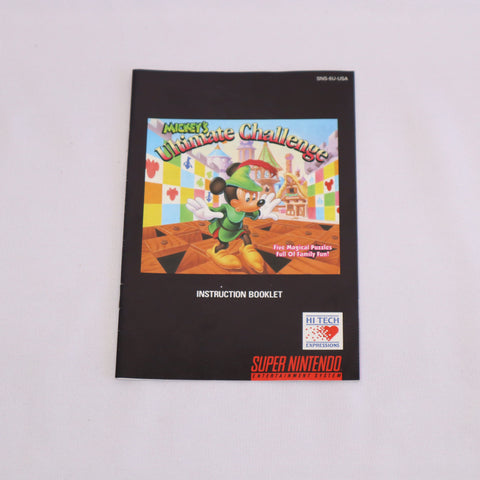 SNES Disney Mickey's Ultimate Challenge Instruction Booklet