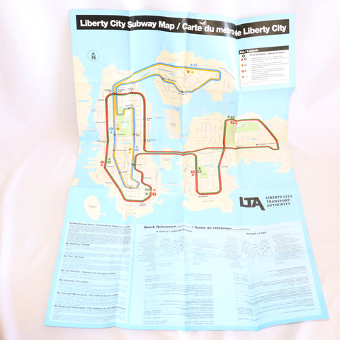 PlayStation Grand Theft Auto Liberty City Street & Subway Map